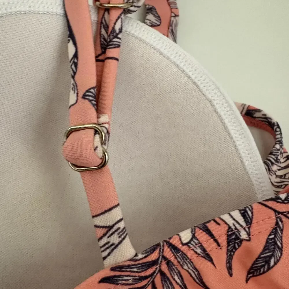 Motherhood Maternity | 2‎ Piece Strappy Tankini Peach Purple Floral Size XL